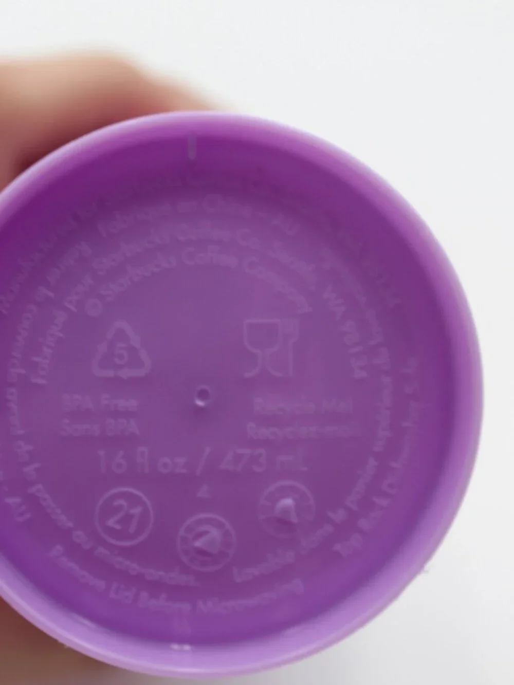 Starbucks Reusable Purple Hot Cup 16 oz All Over Ice Cream Print Summer 2022 EUC